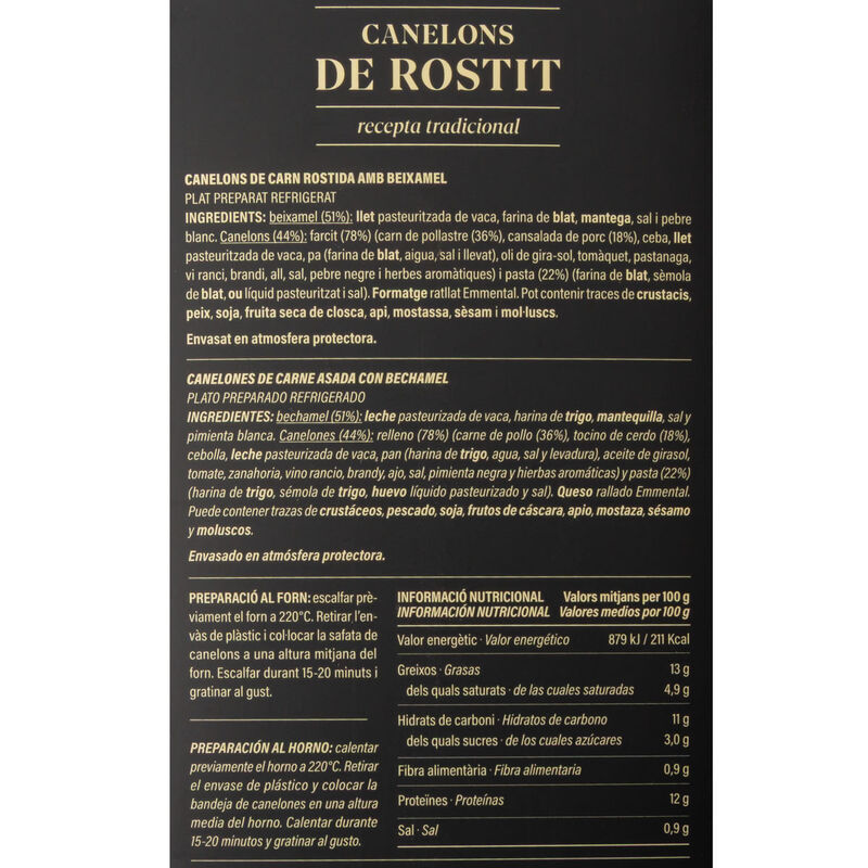 Canelones de asado Ametller Origen 700g