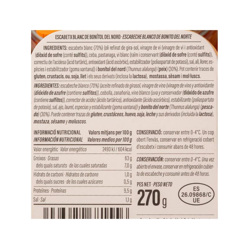 Bonito en escabeche Ametller Origen 270g 