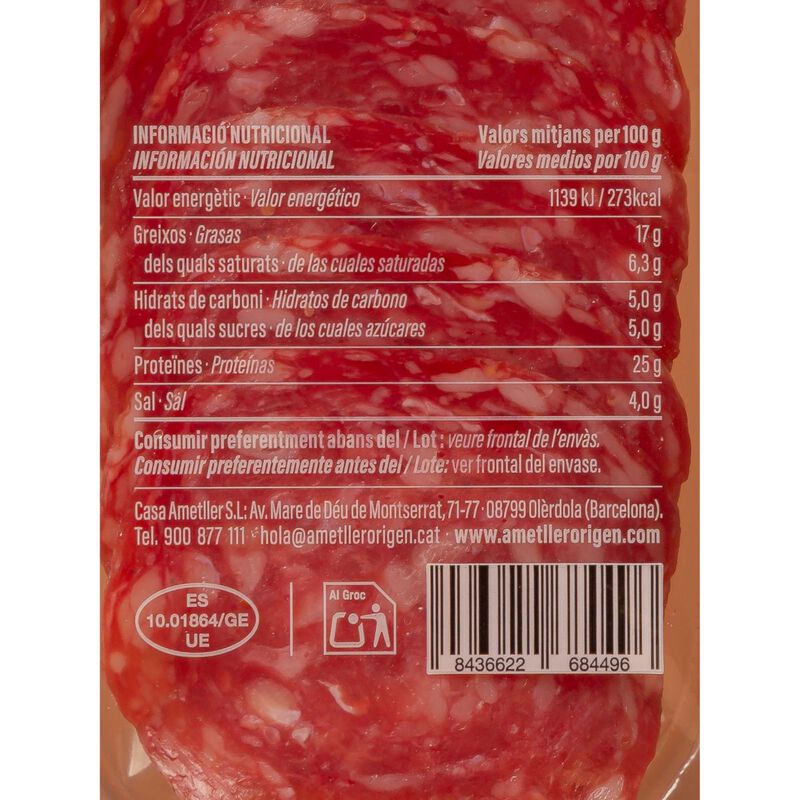 Salchichón de pavo Essencials 50g - pack 2uds 
