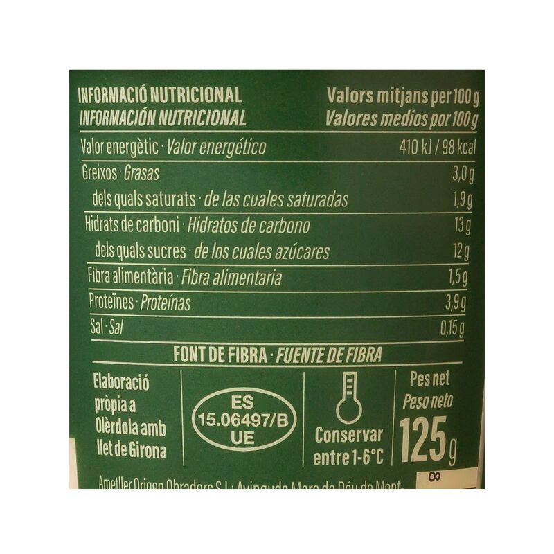 Yogur bífidus con avena, manzana y nueces Ametller Origen 125g - 4uds. 