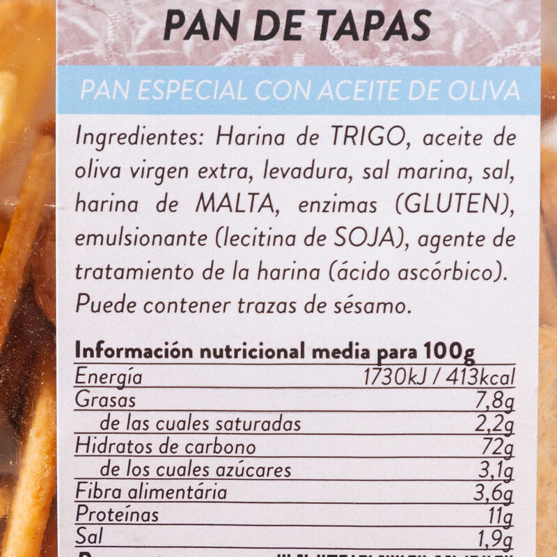 Pa de tapes Espiga Blanca 125g 