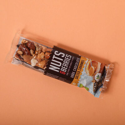 Barreta xocolata, caramel, amb toc sal Eco Nuts&Barries 40 g 