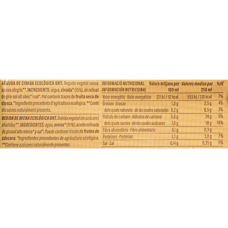 Bebida de avena ecológica Ametller Origen 250ml - pack 3uds.