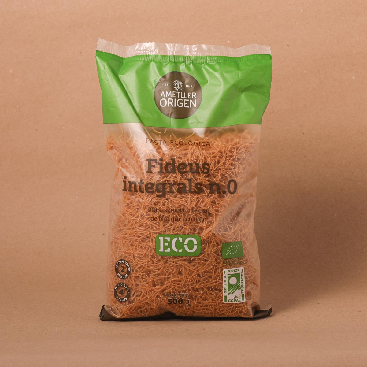 Fideus 0 integrals ecològics Ametller Origen 500g