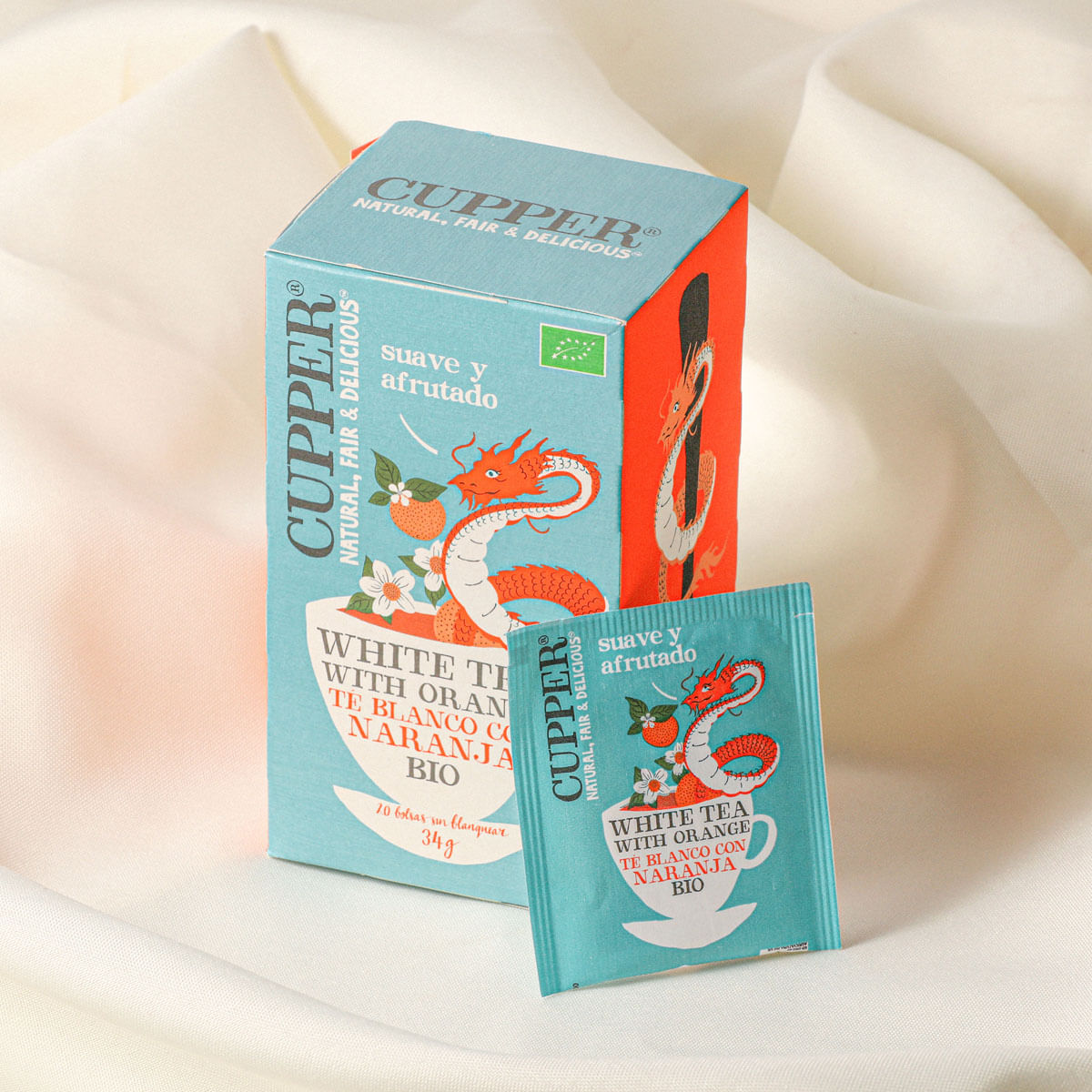 Te blanc ecològic amb taronja CUPPER 34g