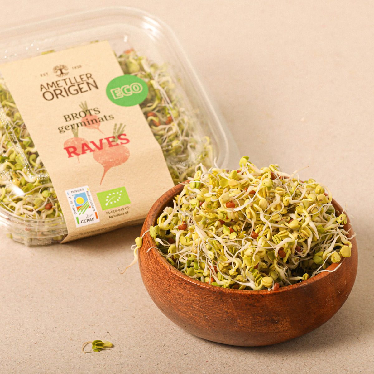 Brots germinats ecològics de raves Ametller Origen 50g