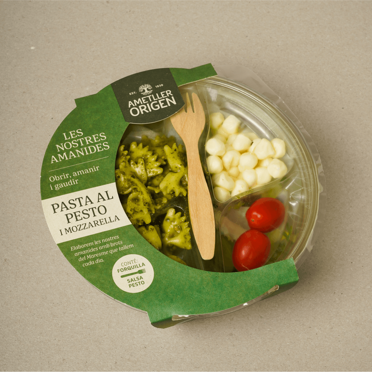 Ensalada mozzarella y pasta Ametller Origen 220g