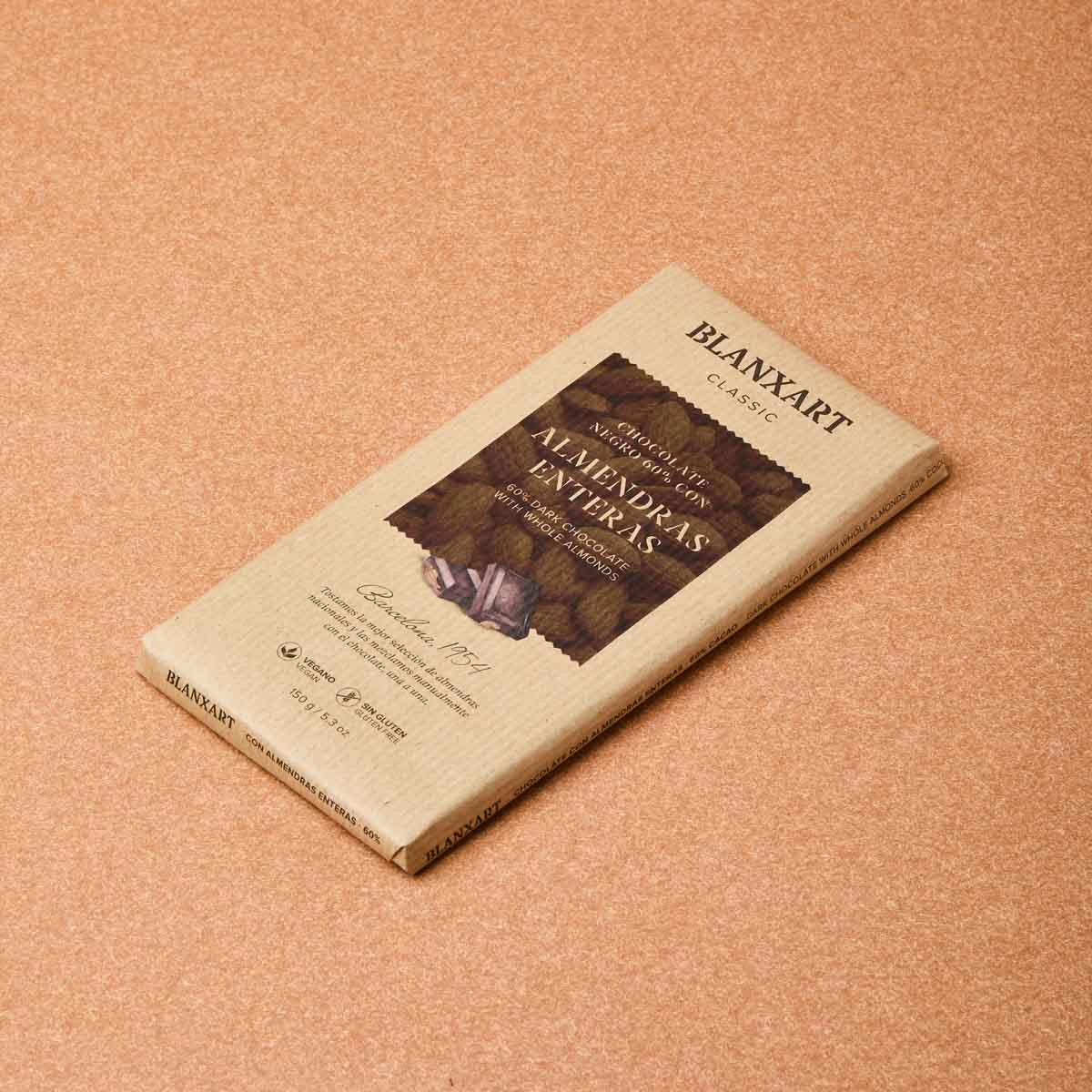 Xocolata 60% ametlla marcona sencera Blanxart 150g