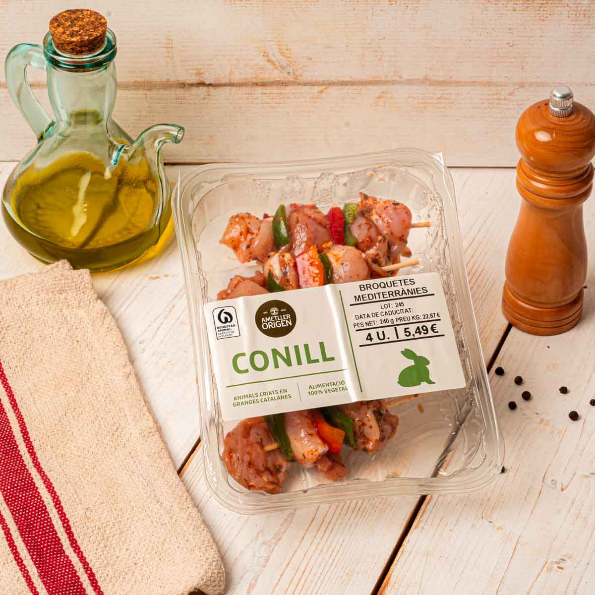 Brocheta mediterranea de conejo Ametller Origen 240g
