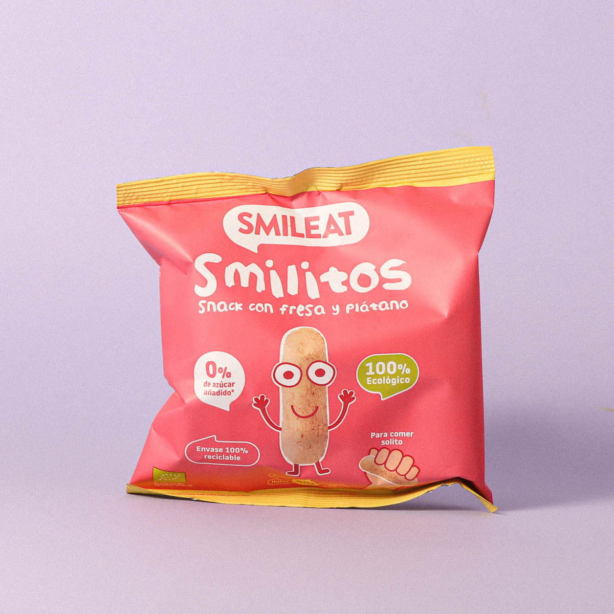 Smilitos snack de maduixa i plàtan ecològics SMILEAT 25g