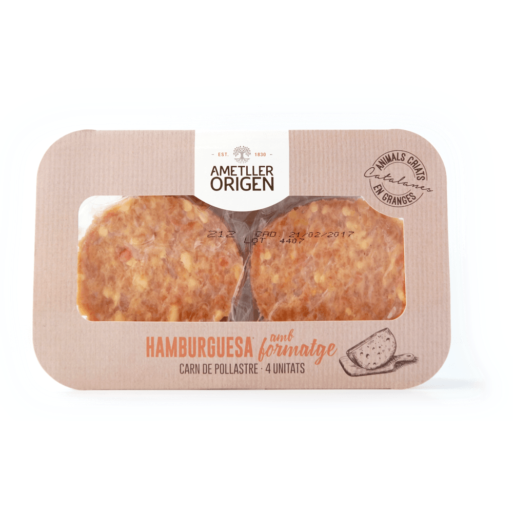 Hamburguesa pollastre amb formatge Ametller Origen 300g