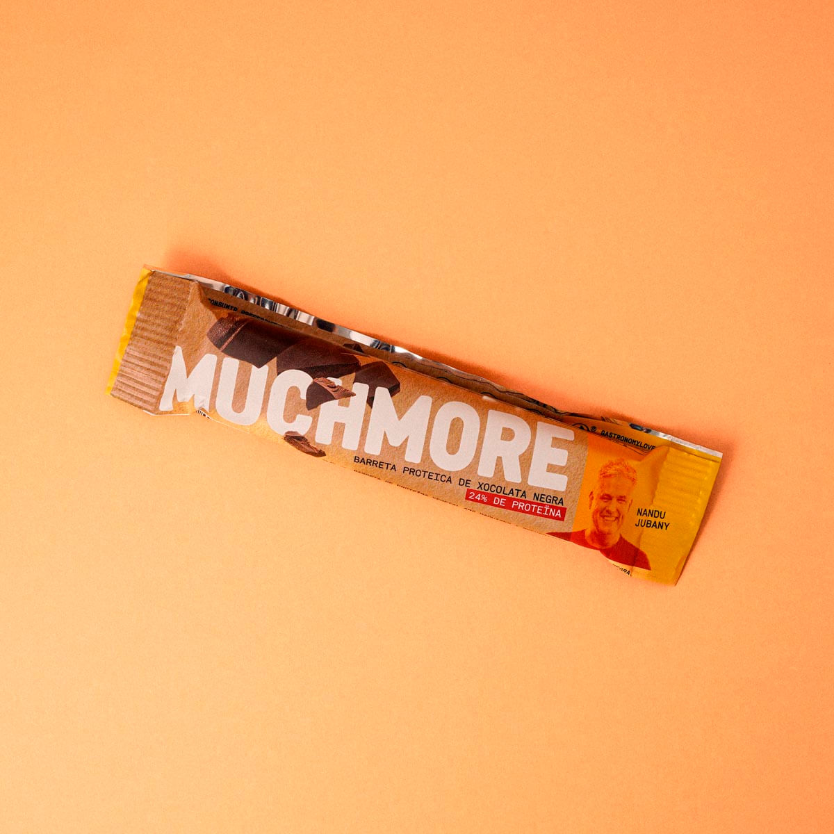 Barreta proteica de xocolata negra natural MUCHMORE 35 g