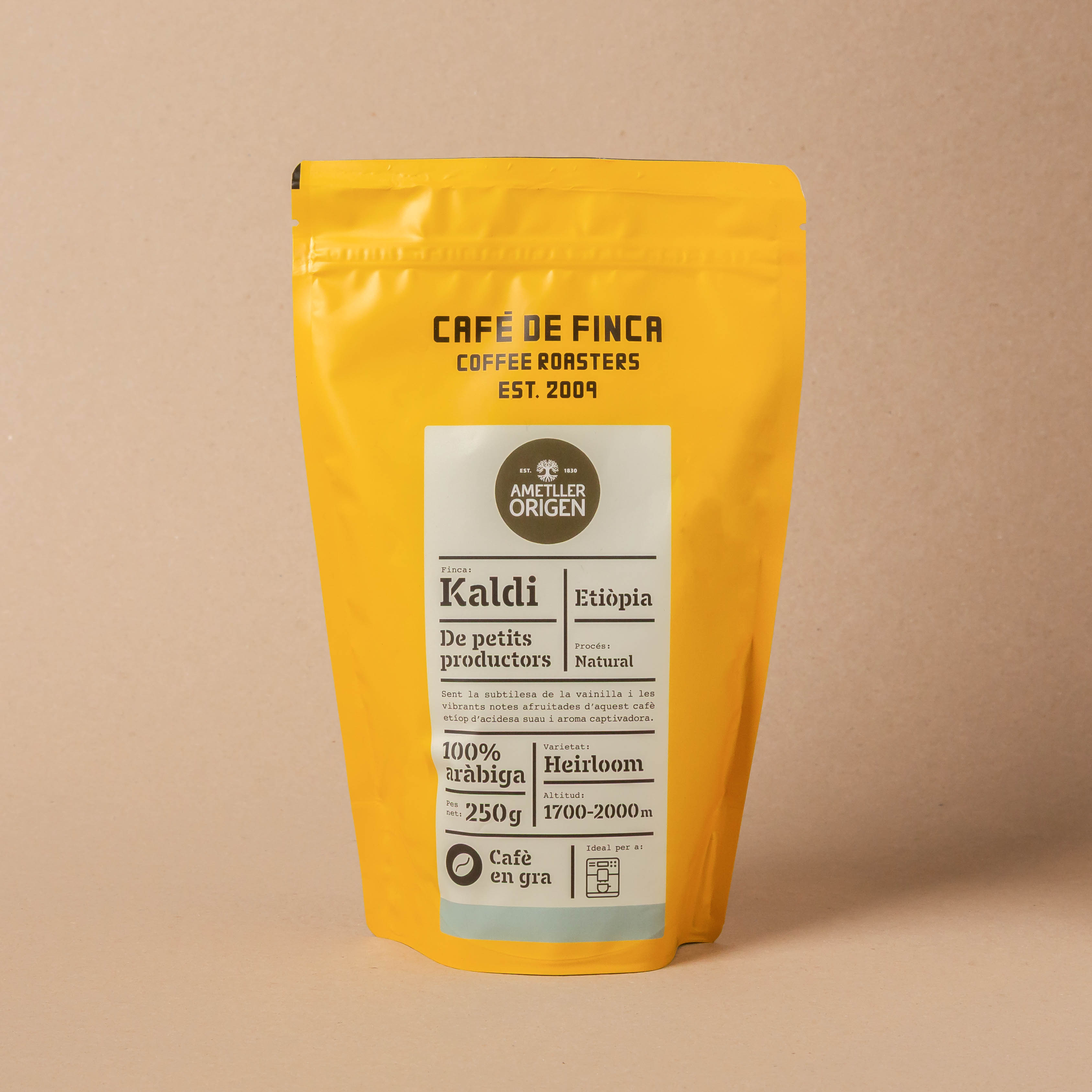 Cafè en gra de Etiòpia Ametller Origen and Café de Finca 250g