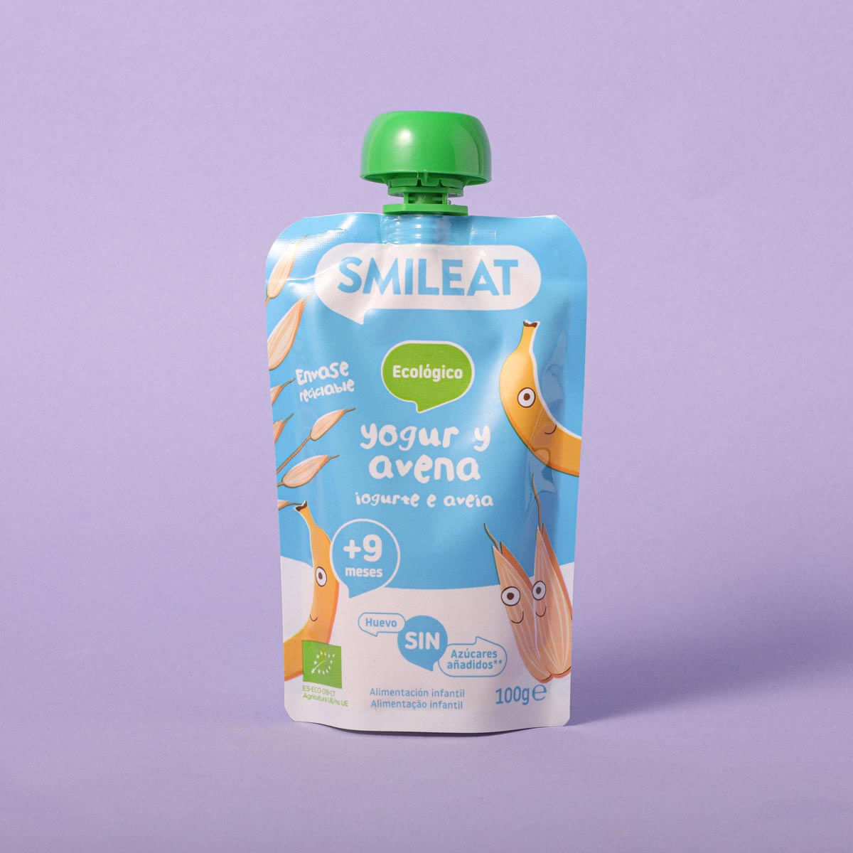 Puré de iogurt i civada Eco SMILEAT 100g