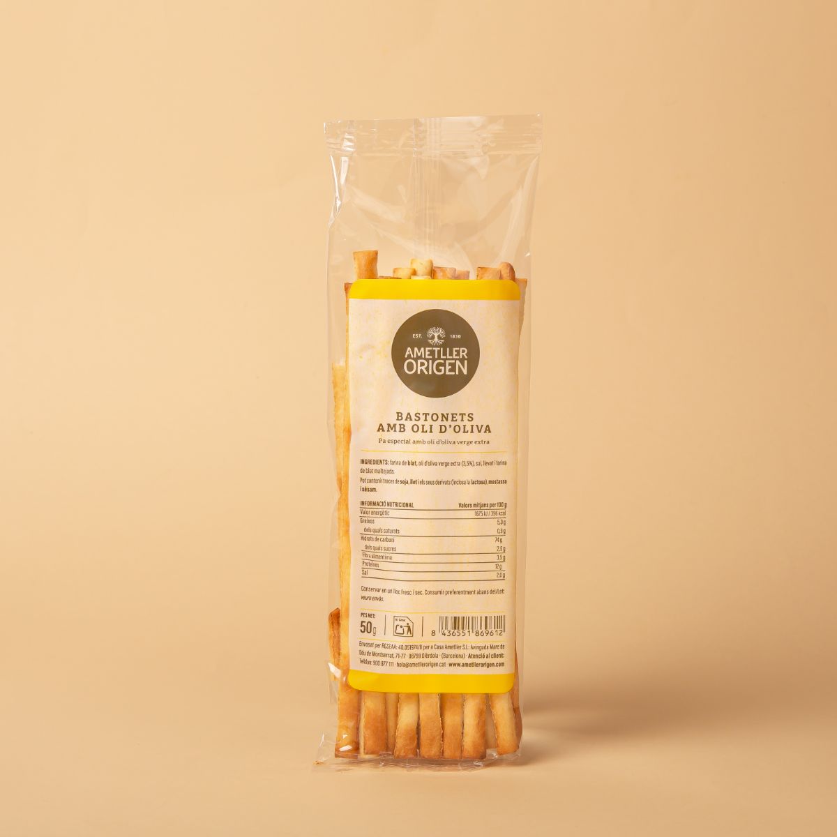 Palitos aceite oliva Ametller Origen 50g