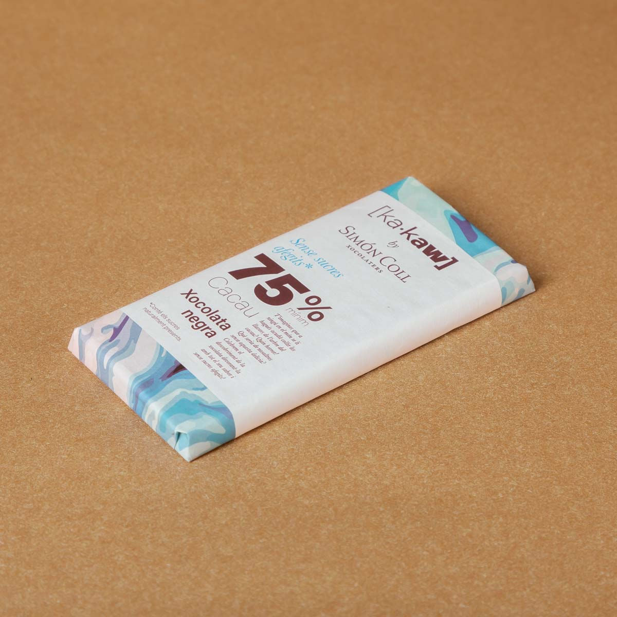 Xocolata negra 75% cacau sense sucre ka·kaw 85 g