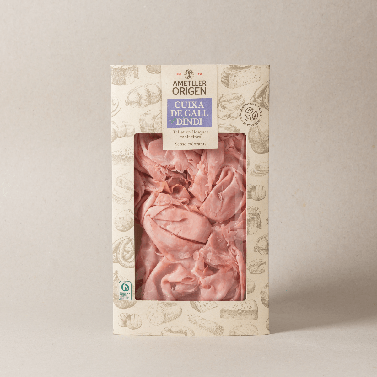 Cuixa gall dindi tallat dia Ametller Origen 100g