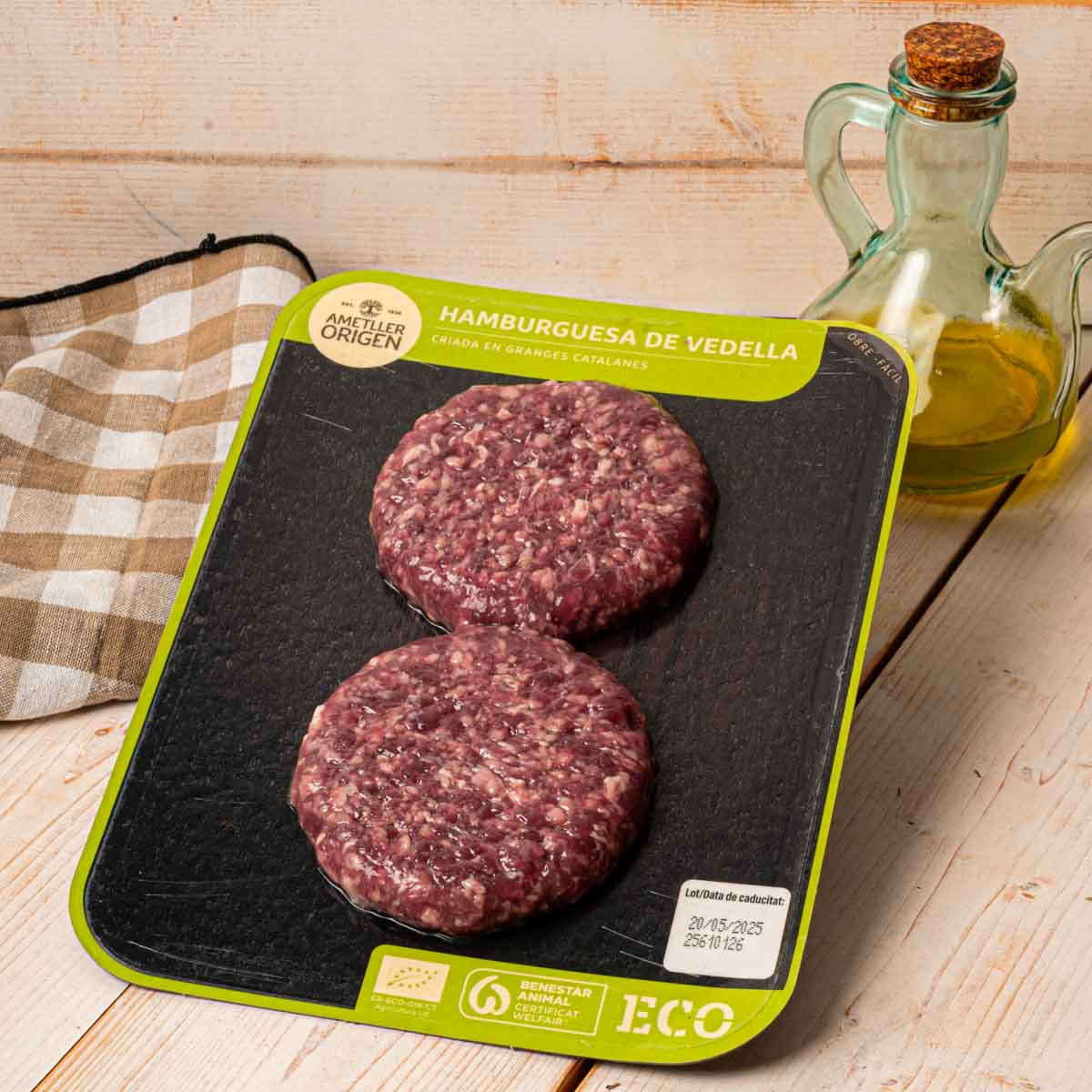 Hamburguesa de vedella ecològica Ametller Origen 120g - 2u.