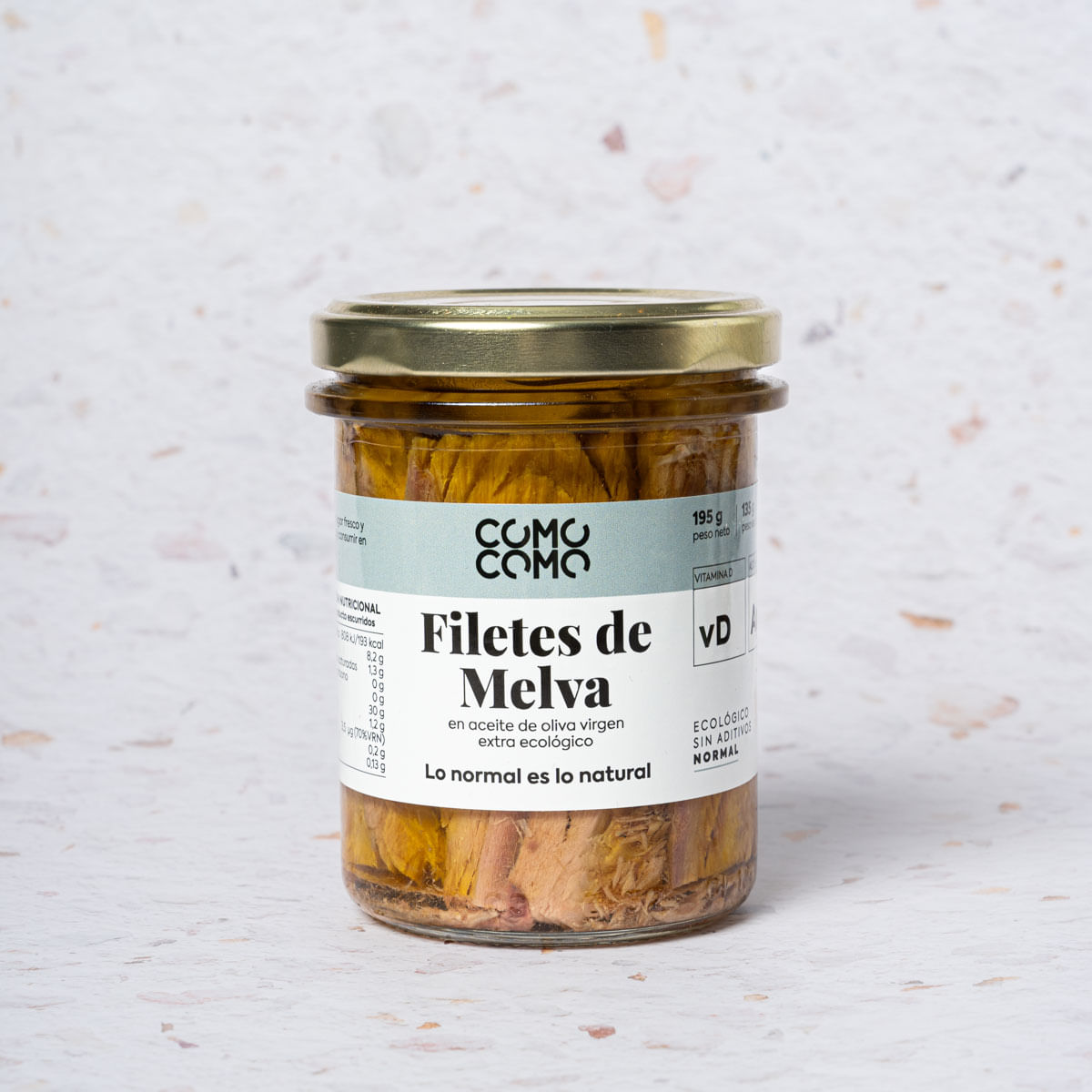 Filetes de melva en aceite de oliva virgen extra ecológico Como Como Foods 135g