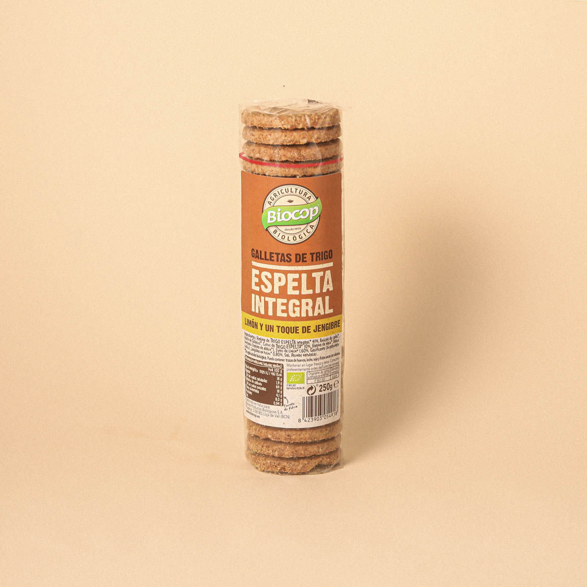 Galeta espelta integral  gengibre-llimona BIOCOP 250g