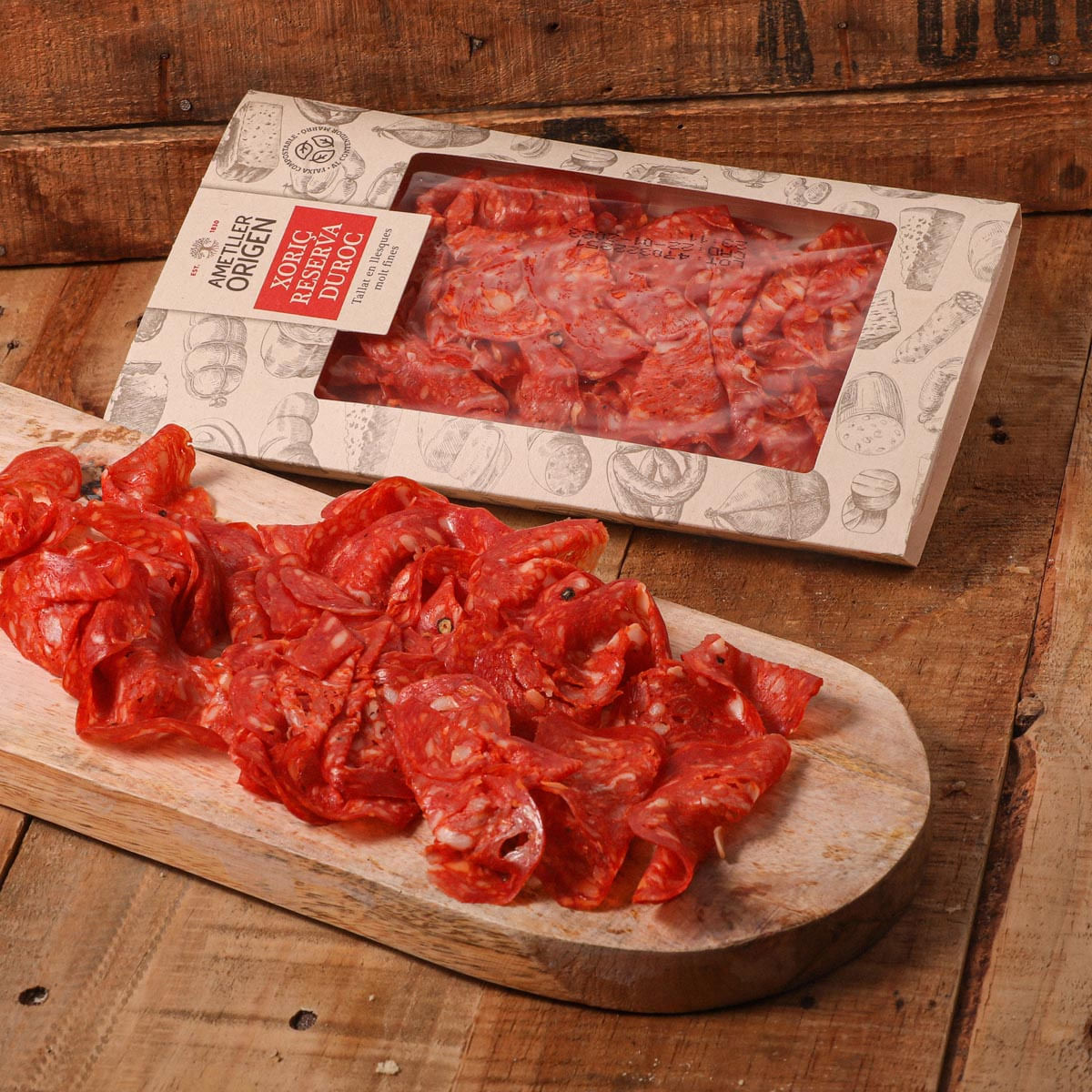Xoriço reserva duroc tallat al dia Ametller Origen 80g