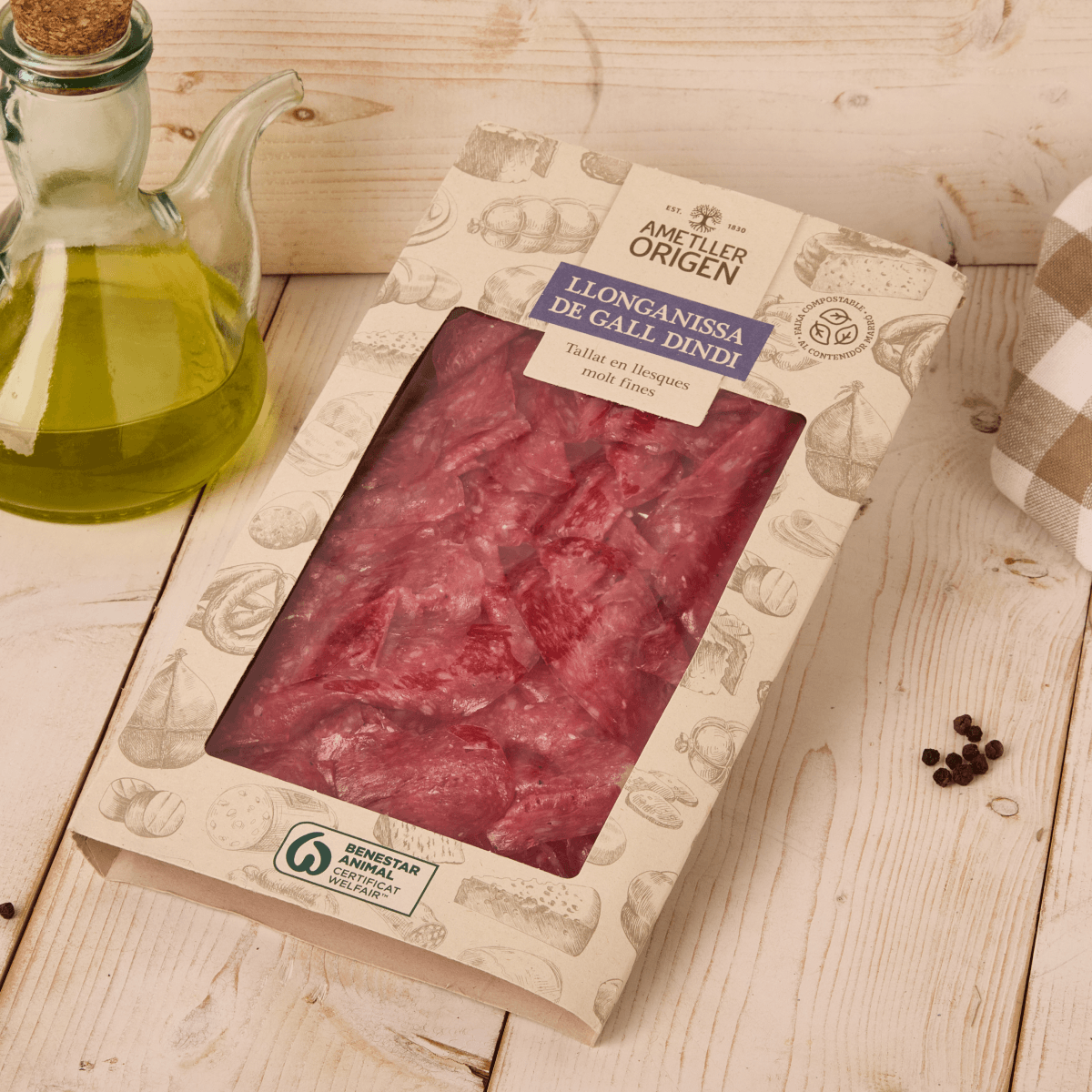 Llonganissa de gall dindi llescada AO 80g