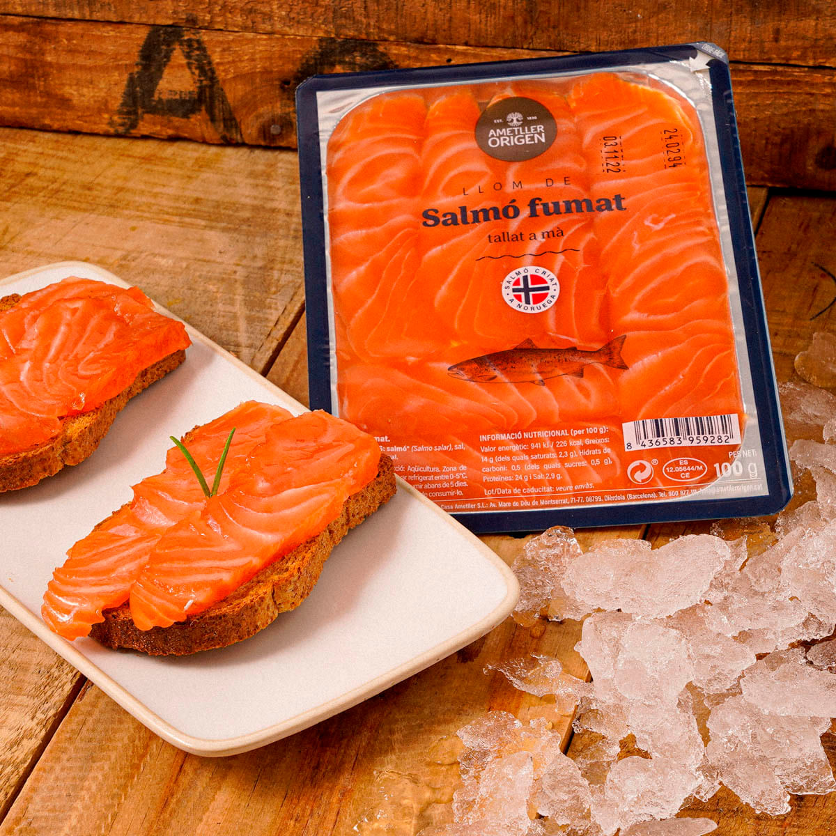 Llom de salmó fumat Ametller Origen 100g
