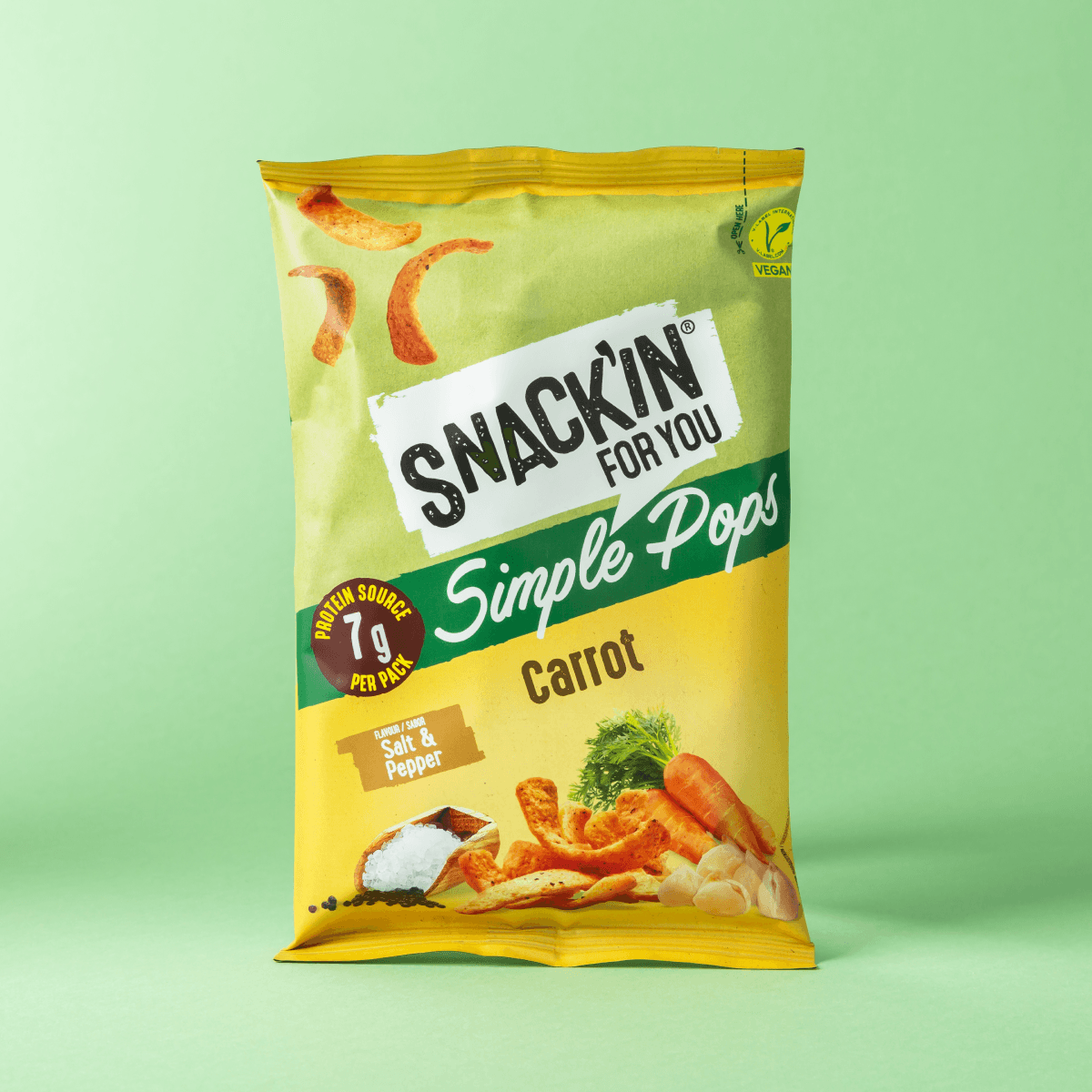 Simple pops de pastanaga Snacki'n For You 40g