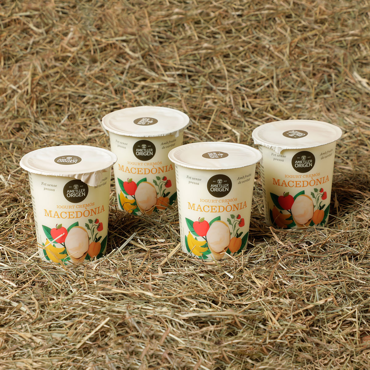 Yogur cremoso de macedonia Ametller Origen - 4uds.
