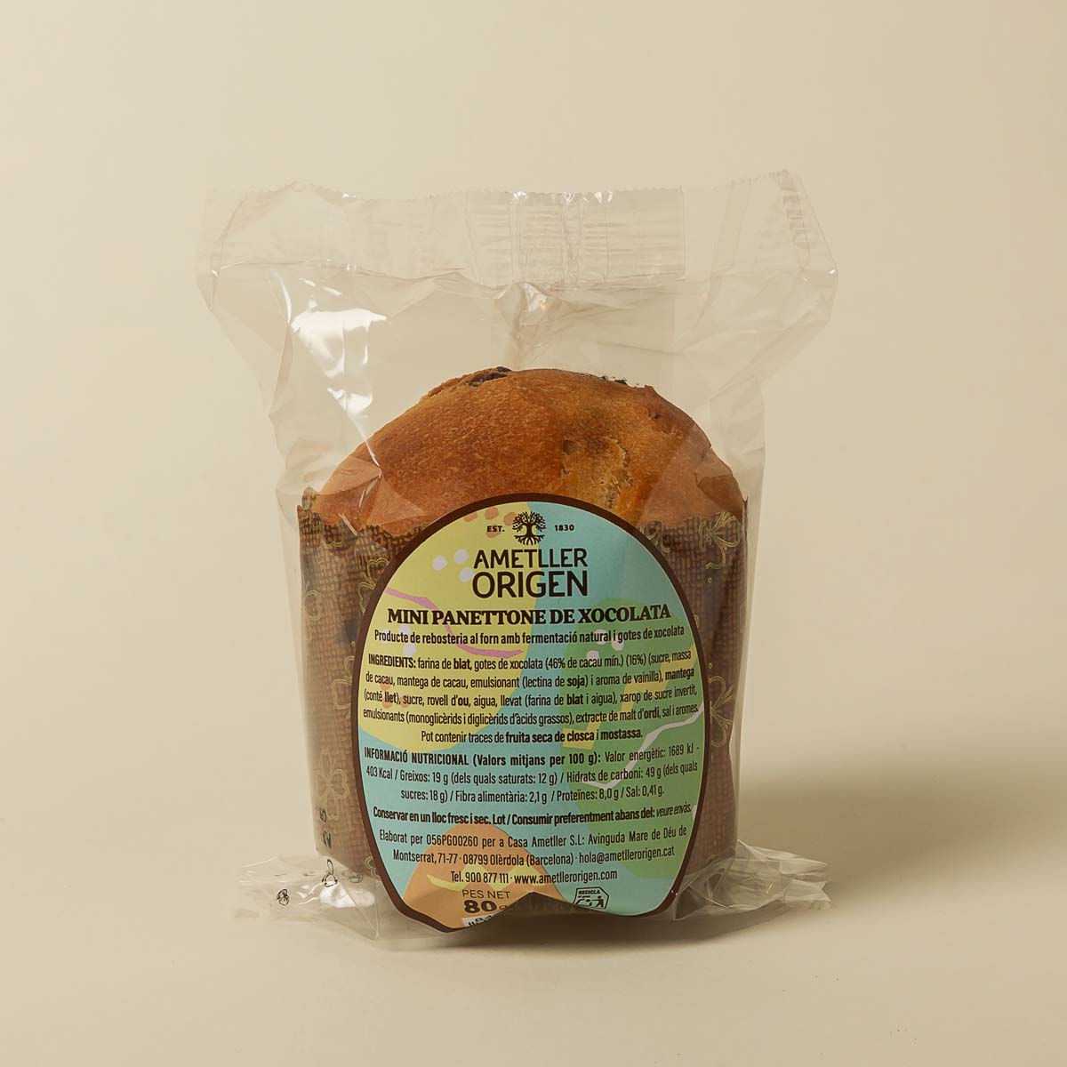 Mini Panettone de xocolata de Pasqua Ametller Origen 80g