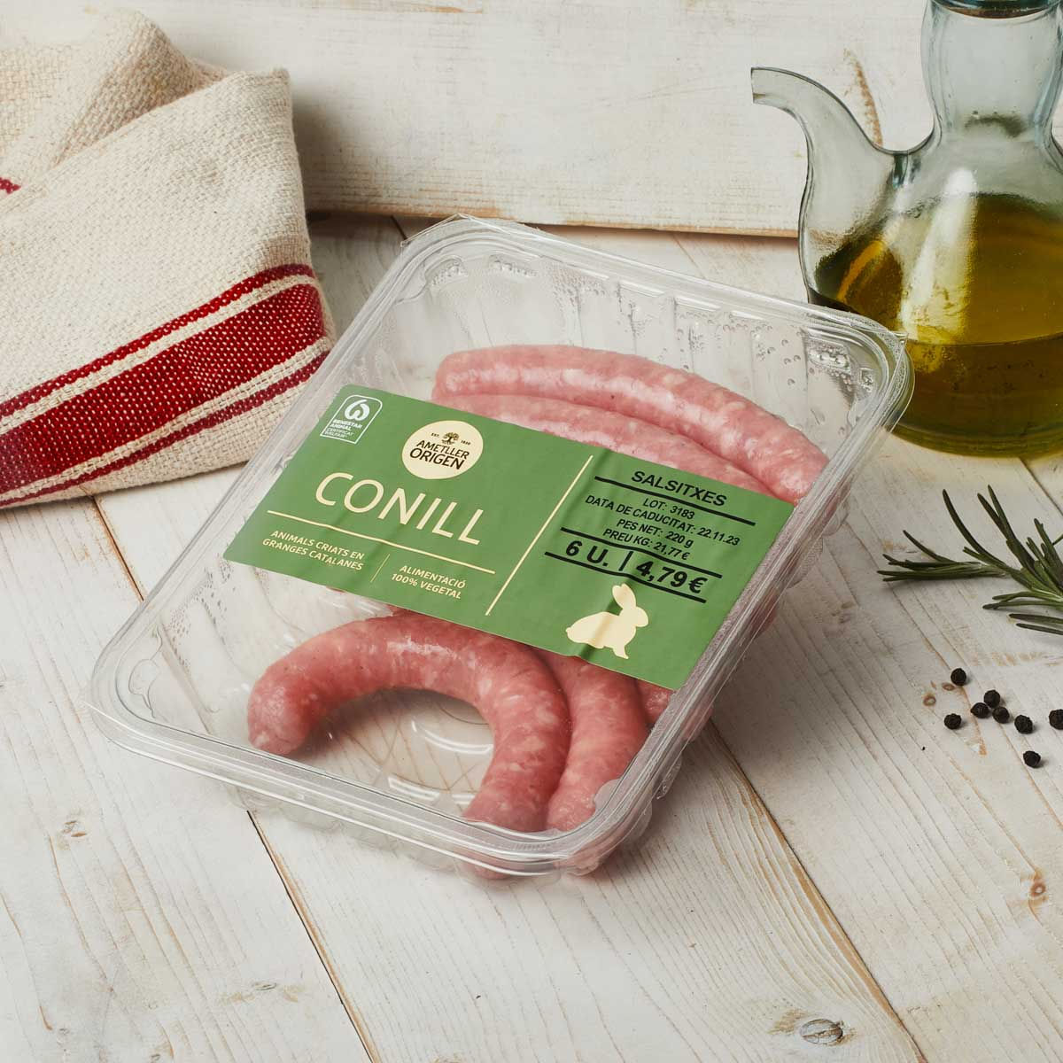 Salsitxa de conill Ametller Origen 220g