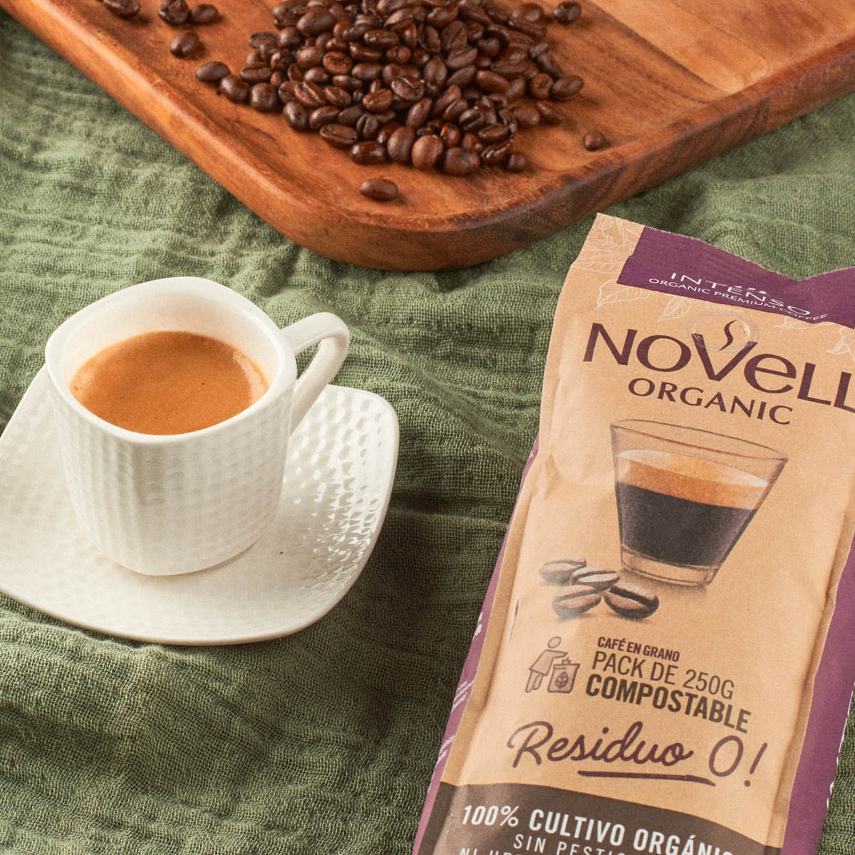 Cafè intens i orgànic en grà Novell 250g