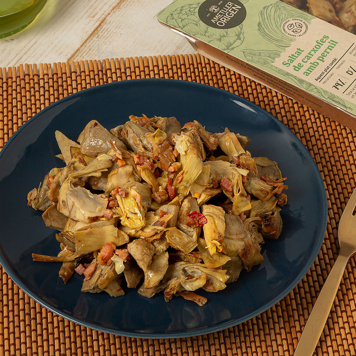 Saltat de carxofa amb pernil Ametller Origen 250 g