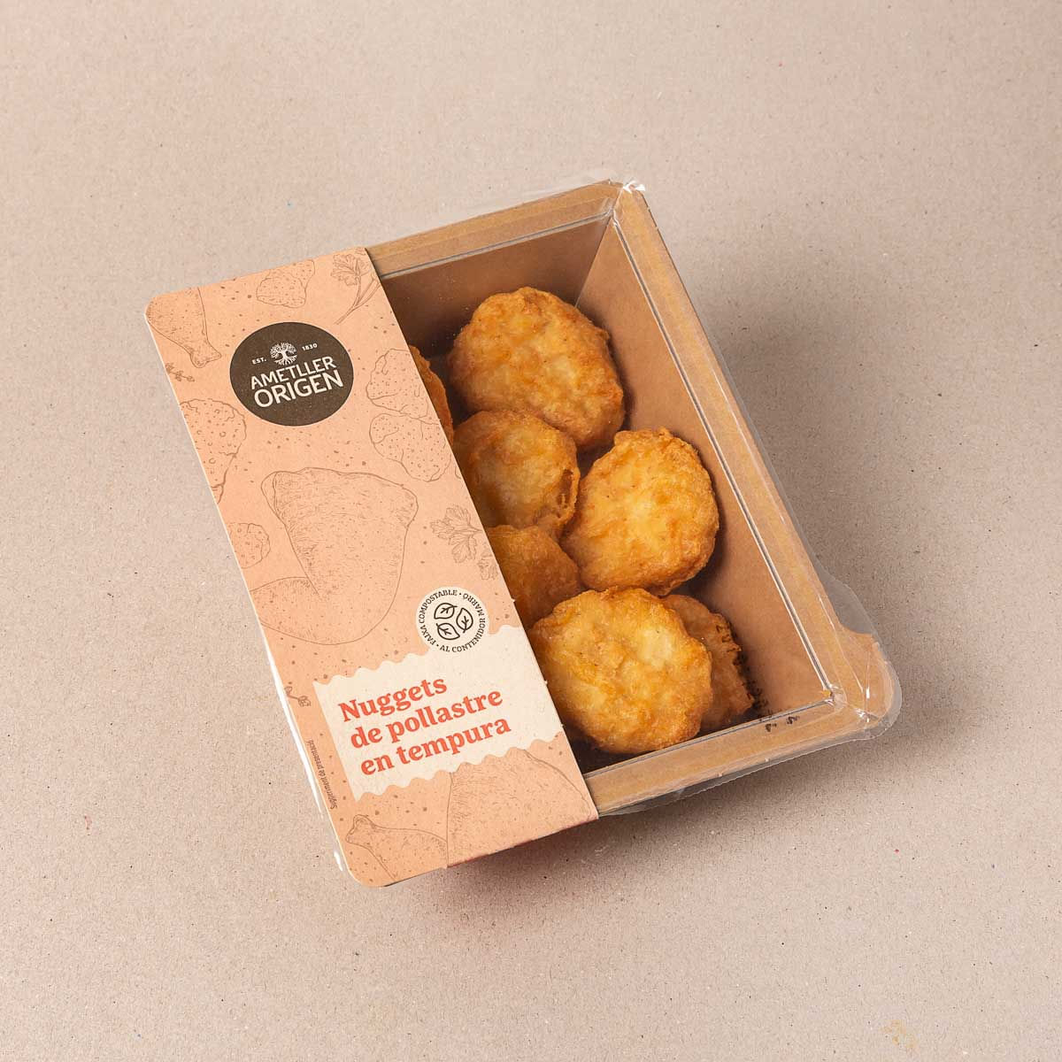 Nuggets de pollastre arrebossats en tempura 10u. Ametller Origen 200 g