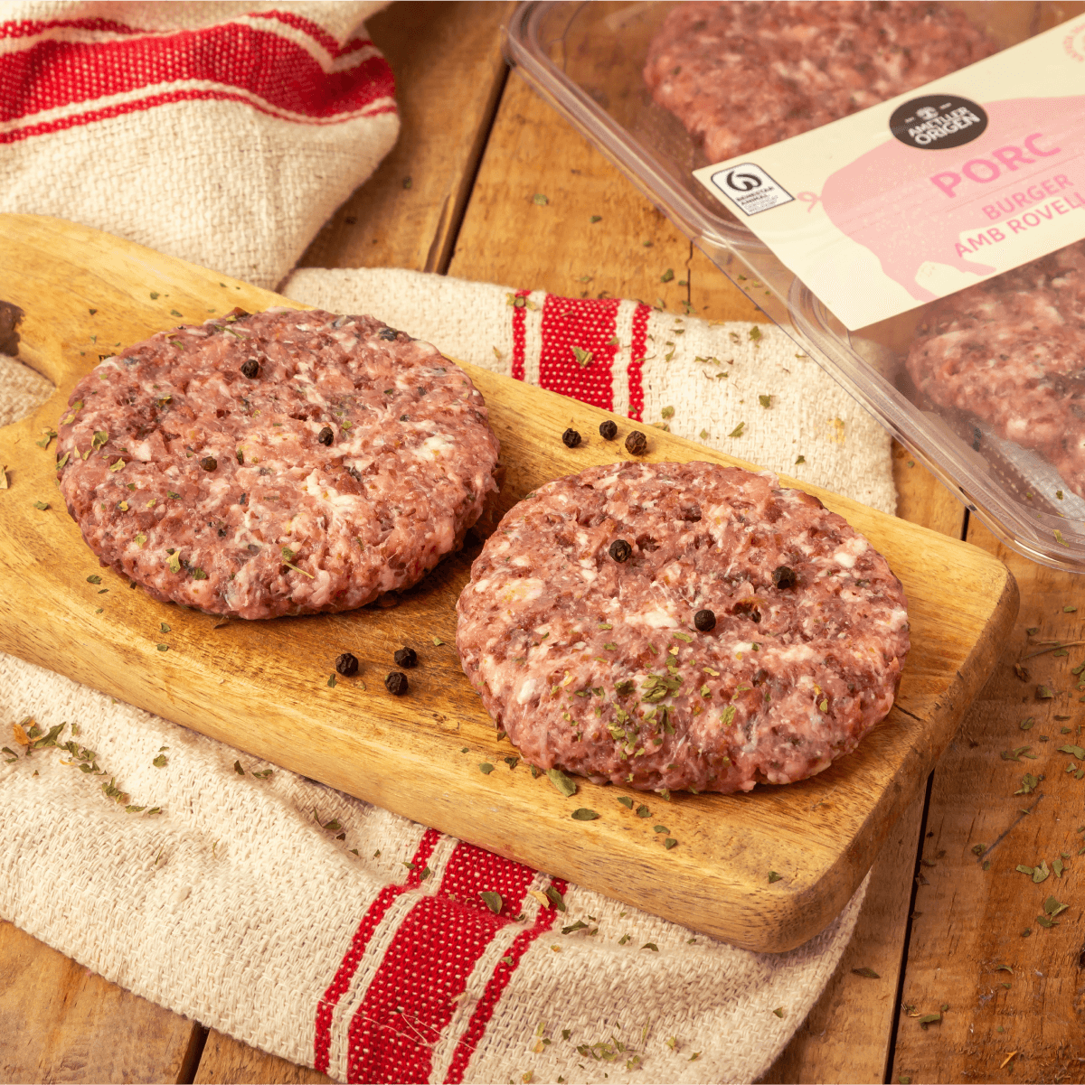 Burger de cerdo con setas Ametller Origen 120g - 2uds.