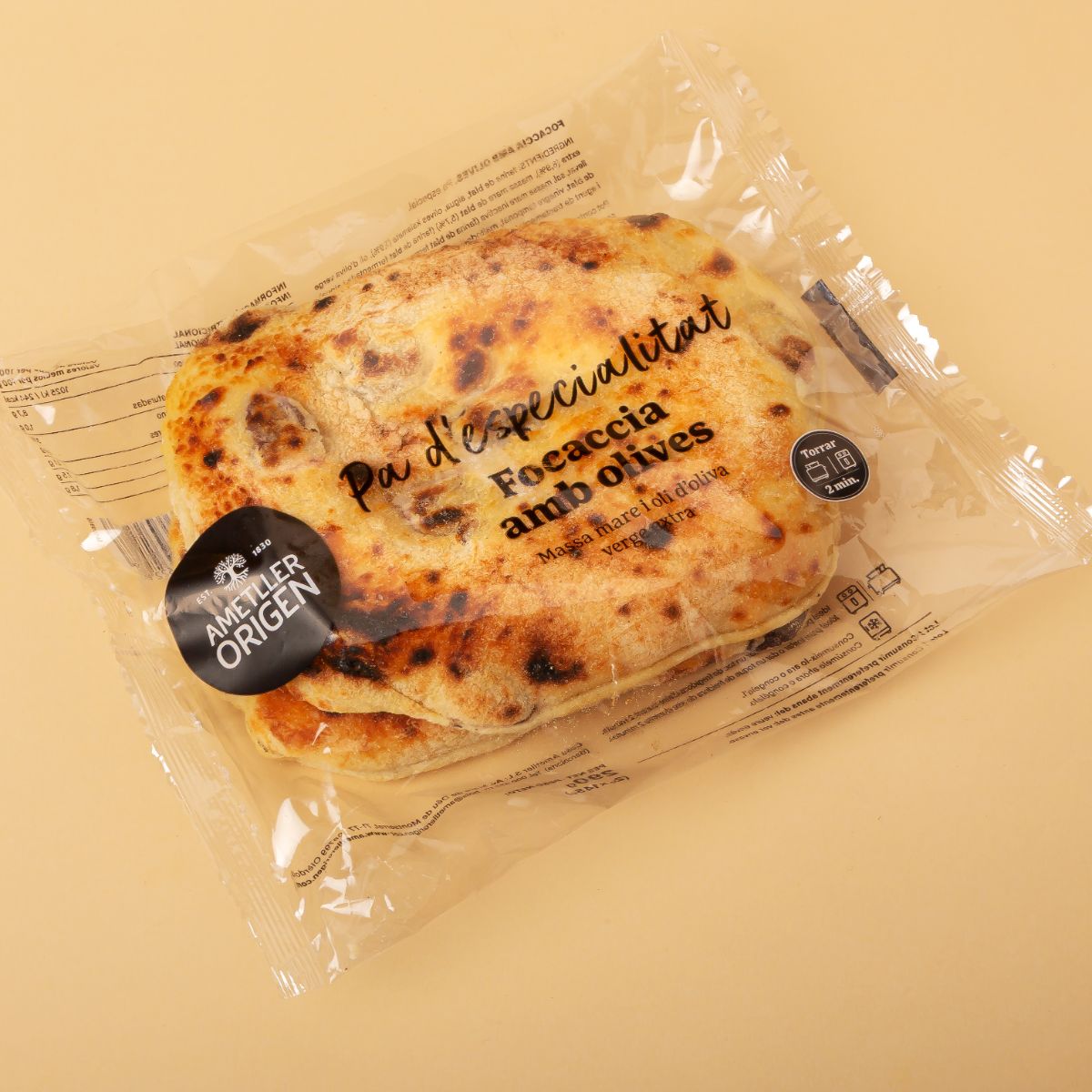 Focaccia aceitunas Ametller Origen 290g
