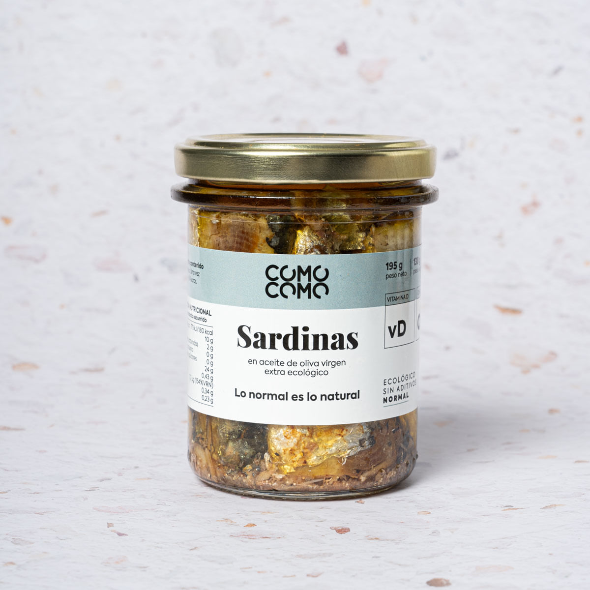 Sardinas en aceite de oliva virgen extra ecológico Como Como Foods 135g