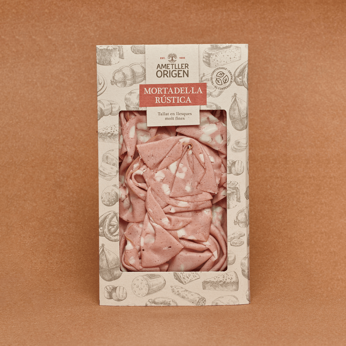 Mortadel·la rústica llescada AO 100g