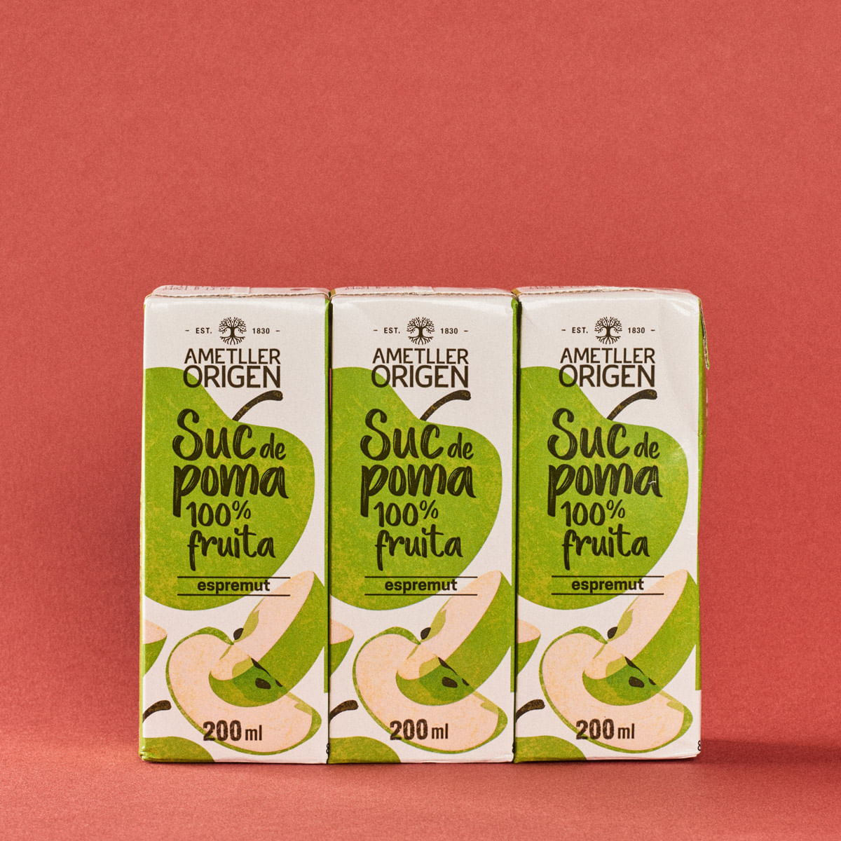 Suc de poma 100% espremut Ametller Origen 200ml - 3u.