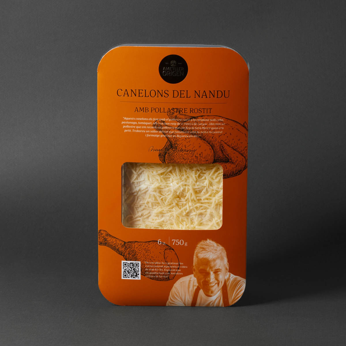 Canelones de pollo asado Nandu Jubany 750g - 6uds.