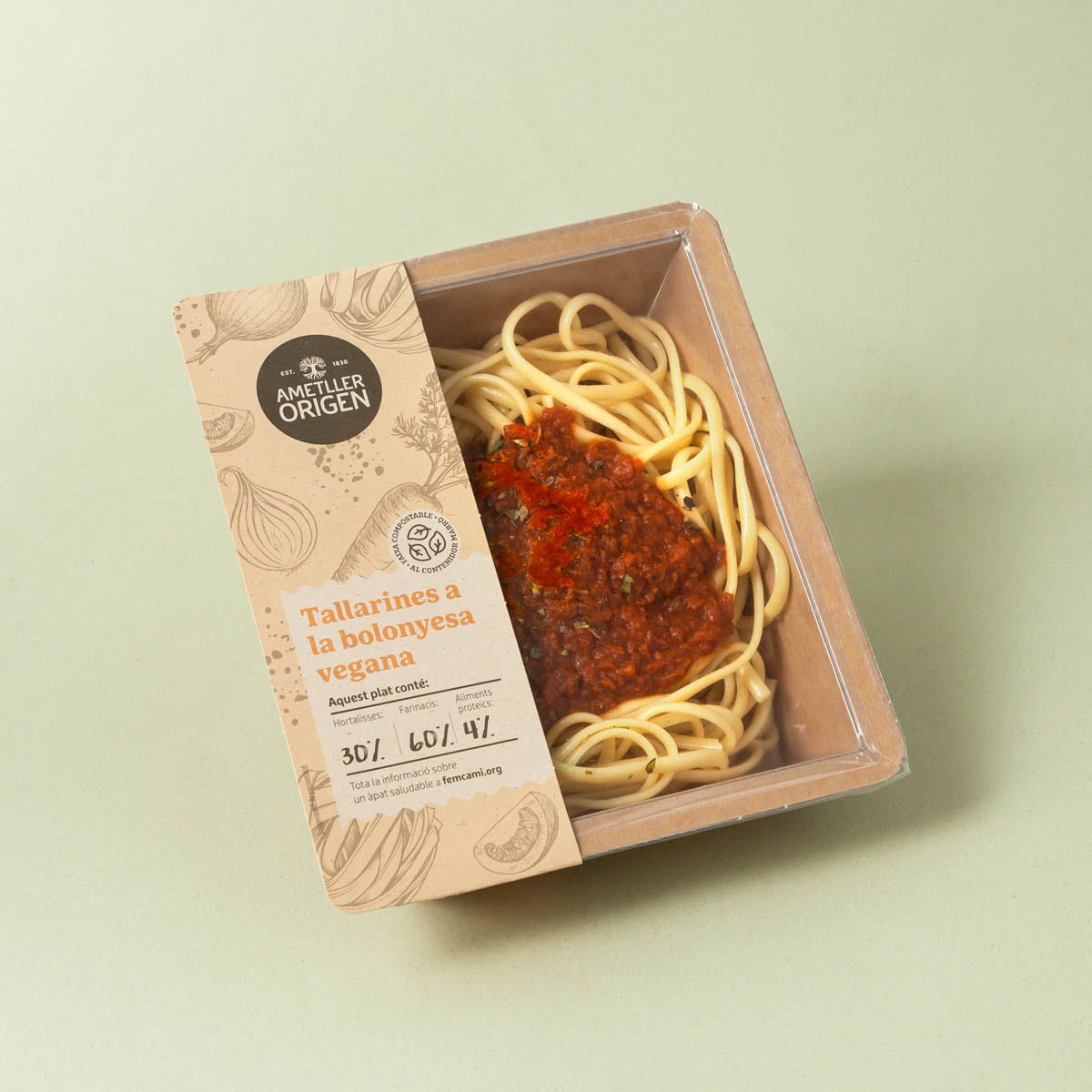 Tallarines a la bolonyesa vegana Ametller Origen 250 g