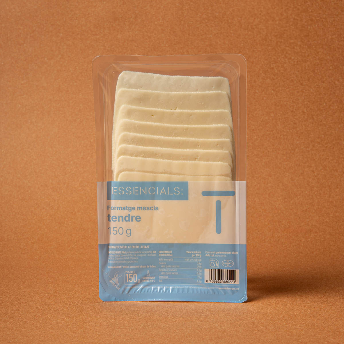 Queso mezcla tierno en lonchas Essencials 150g