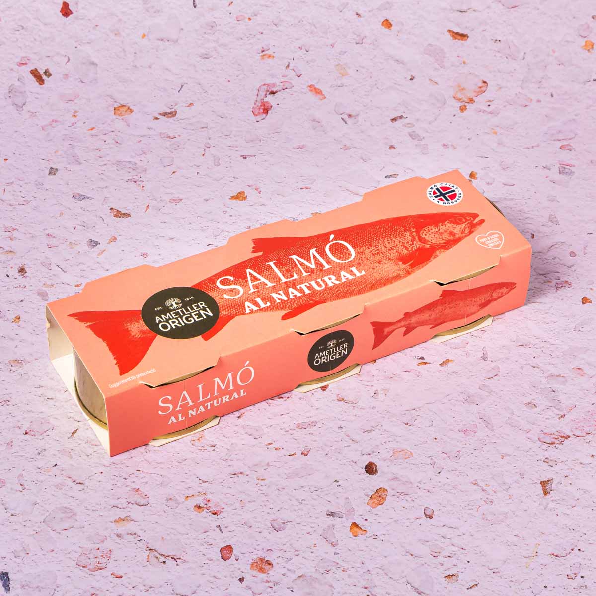 Salmó natural tripack Ametller Origen 80g