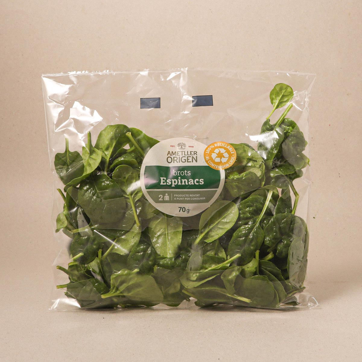 Brotes de espinacas Ametller Origen 70g