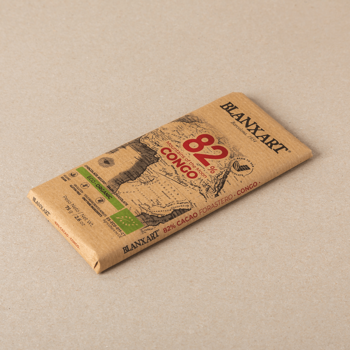 Xocolata 82% Congo ecològic Blanxart 75g