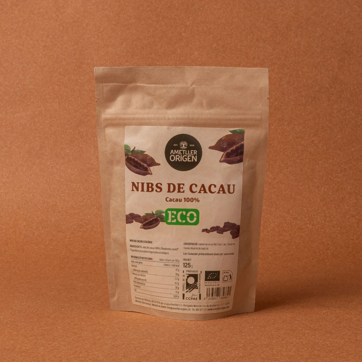 Nibs de cacau ecològics Ametller Origen 125g