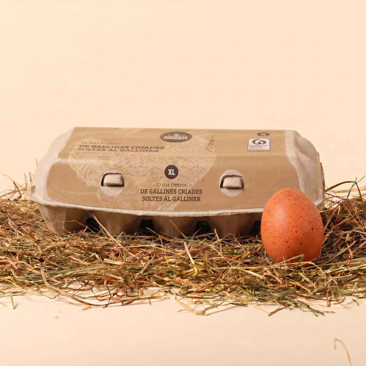 Huevos frescos de gallinas sueltas en el gallinero XL Ametller Origen - 10uds.