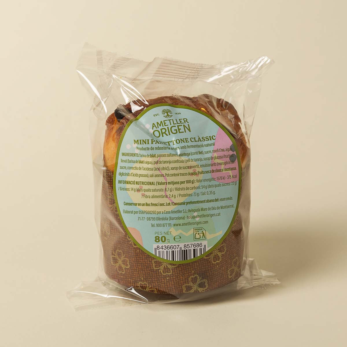 Mini Panettone de fruita de Pasqua Ametller Origen 80g
