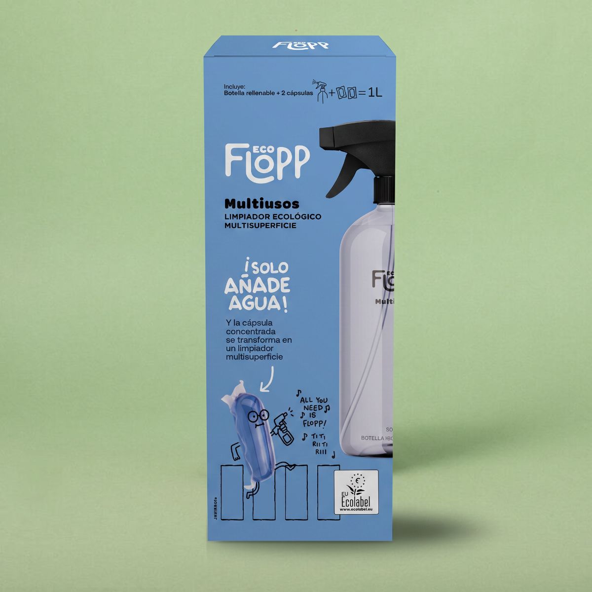 Botella + cápsulas multiusos Flopp 50g