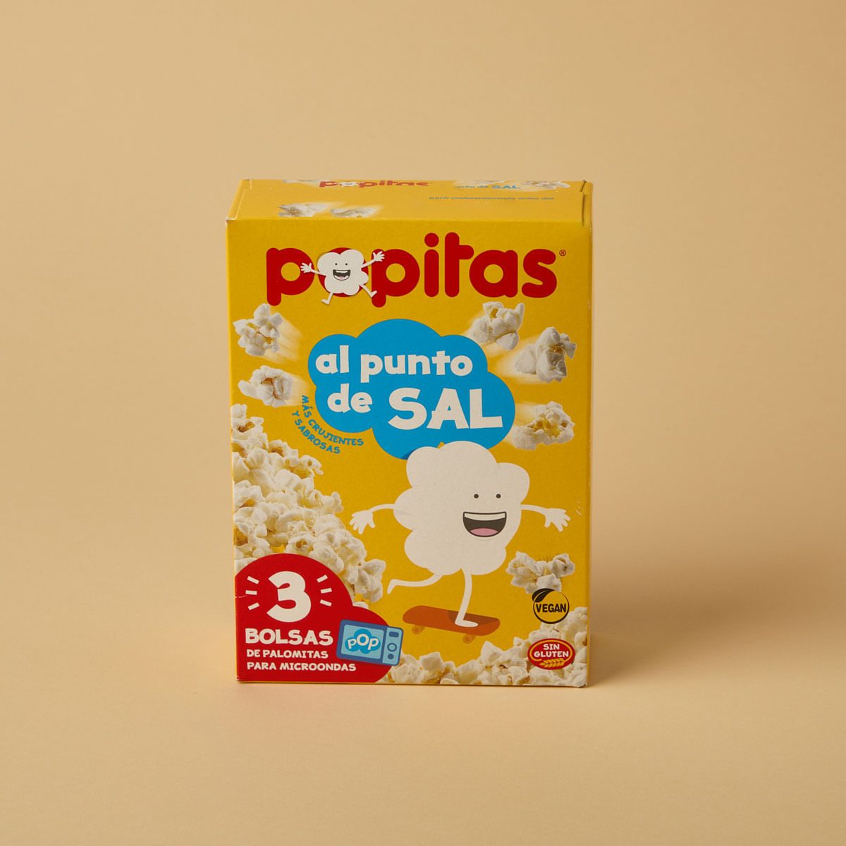 Crispetes pack de 3 unitats amb sal Popitas 300g